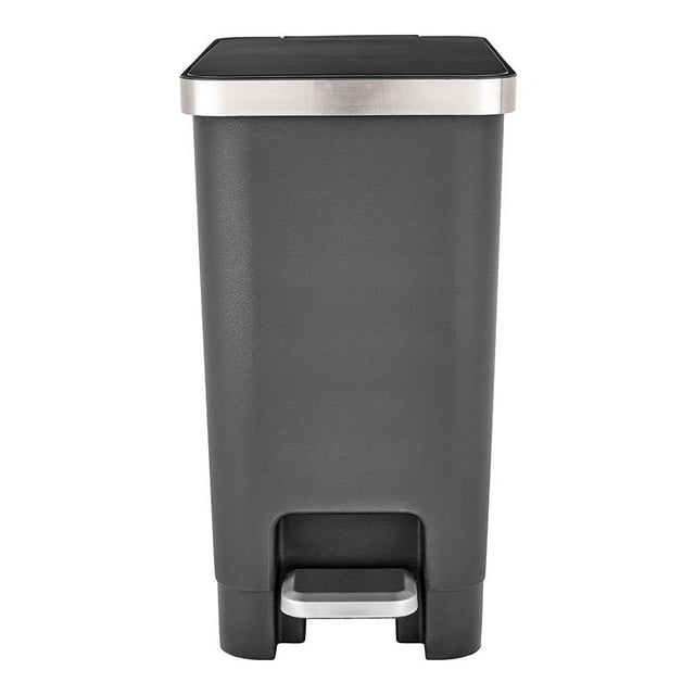 Bote de Basura Mainstays Metal y Plástico Rectangular 10 Litros Negro