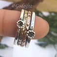 thumbnail image 3 of Boho Silver Spinner Ring | 925 Sterling Silver Two Band Ring | Meditation Thumb Ring | Handmade Spinning Anxiety Ring | Fidget Worry Band, 3 of 9