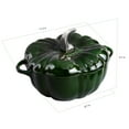 thumbnail image 3 of STAUB Cast Iron 3.5-qt Pumpkin Cocotte with Stainless Steel Knob - Basil, 3 of 8
