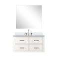 thumbnail image 3 of Castor 36 in W White Single Bath Vanity Cultured Marble Top, 34 in Mirror and Faucet Set, 3 of 10