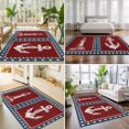 thumbnail image 4 of Area Rugs 3'x5', Nautical Coastal Carpet Runner Indoor Outdoor Rugs Home Decor Aesthetic, Blue Red Lighthouse Sailing Anchor Rudder Non Slip Mats Washable Accent Rug for Living Room Bedroom, 4 of 8
