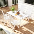 thumbnail image 4 of Costway Foldable Patio Chair with Armrest, Curved Back, Slatted Seat for Backyard Deck White, 4 of 9