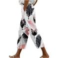 thumbnail image 3 of QATAINLAV Yoga Capris for Women Comfy Wide Leg Fashion Printed Capri Pants with Pockets Lightweight Casual Workout Lounge Cropped Trouser Multicolor 5XL Today Prime Sales, 3 of 6