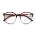 thumbnail image 1 of Oversized Classic Round Reading Glasses men Retro Eyeglasses Frame Women Flexble Spring Hinge Comfort Wear Amplifier C3 Brown withe Blue +275, 1 of 6