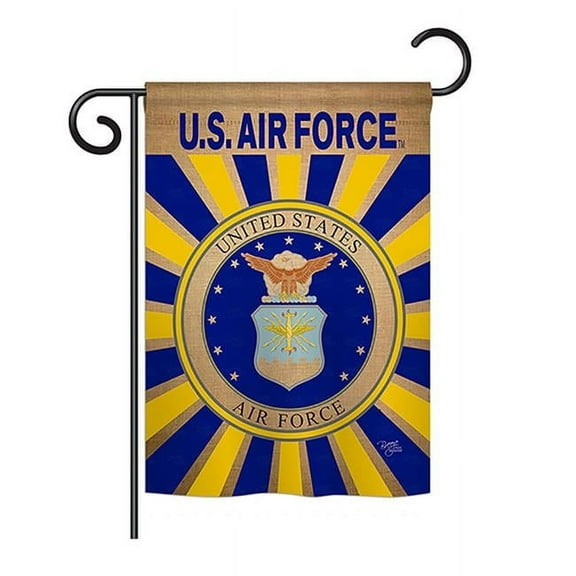 Breeze Decor BD-MI-G-108395-IP-DB-DS02-US Air Force Burlap Americana - Everyday Military Impressions Decorative Vertical Garden Flag - 13 x 18.5 in.