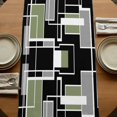thumbnail image 5 of Table Runners 90 Inches Long Dress Scarves, Sage Green Black Geometric Farmhouse Coffee/Dining/Kitchen Table Runner for Living Room, Modern Abstract Art Block 13x90 Inch, 5 of 9