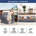 thumbnail image 3 of AKDSteel Large Bean Bag Chair With Filling, Convertible 2-In-1 Sofa Bed For Adults With Washable Corduroy Cover, 3 of 8
