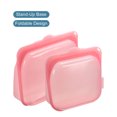 thumbnail image 4 of Reutilizable Silicona Alimentos Almacenamiento Bolsas 3 uds, Silicona Congelador Bolsas Snack Bolsas Conservación Bolsa Frigorífico Fresco Bolsas-Rosa (Pequeña+Mediana+Grande), 4 of 5