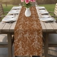 thumbnail image 4 of Burnt Orange Botanical Table Runner - 60 Inch Long Vintage Floral Plants Branch Cotton and Linen Blended Dress Scarves Farmhouse Table Runner for Kitchen Dining, Coffee Table, 13" x 60", 4 of 8