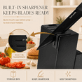 thumbnail image 6 of Xanapon 13-Piece Knife Set for Kitchen, Built-in Sharpener Block, German Stainless Steel, Dishwasher Safe, Black, 6 of 9