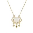 thumbnail image 1 of Chinese Style Jade Lock Pendant Necklace Clavicle Chain Sweater Chain Women Gift, 1 of 3