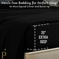 thumbnail image 3 of Twin Size Extra Deep Pockets Fitted Sheet Only - 1000-Thread Count 100% Pure Egyptian Cotton, 25 inches Deep Pockets Fitted Sheet, Soft, Sateen Weave - Black Color, 3 of 7