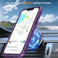 thumbnail image 4 of Magnetic for iPhone 13 Case with Stand [ Grade Drop Tested][Compatible with Magnet] Ring Translucent Slim Hard Back Soft Edge, Purple, 4 of 14