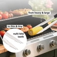 thumbnail image 3 of Colorful Stainless Steel BBQ Grilling Accessories Kit For Backyard, Thick Stainless Steel Grill Utensils With Non-Slip Handle Tools, Apron, Bamboo Skewers, And Disposable Gloves, 3 of 9