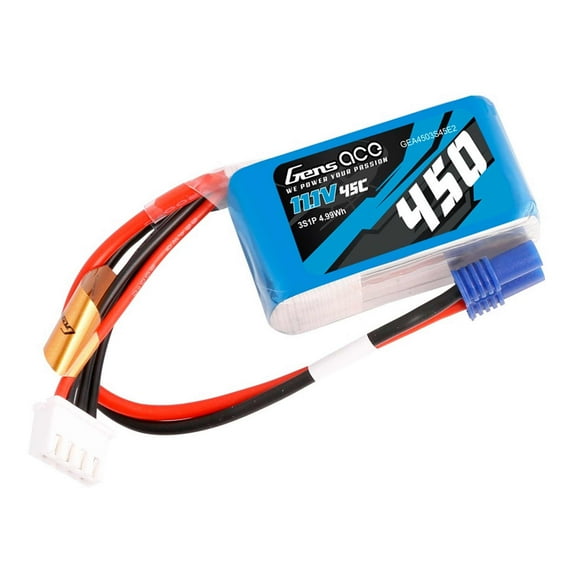 Gens ace 450mAh 3S 11.1V 45C Lipo Battery Pack with EC2 Plug