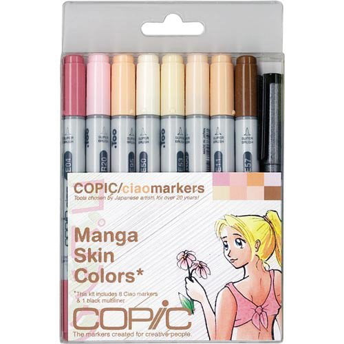 Ciao Manga Markers 9/Pkg-Skin