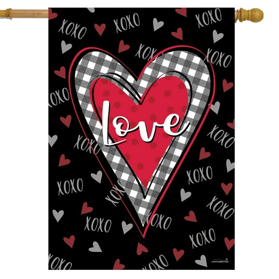 Briarwood Lane Plaid Heart House Flag