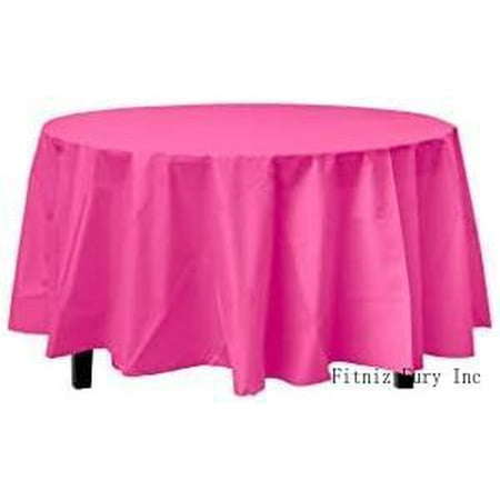 

12-Pack Premium Plastic 84-Inch Round Tablecloth - Cerise