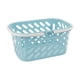 thumbnail image 2 of Cesta de almacenaje de plástico para baño con asa, cesta calada para frutas y verduras, organizador multiusos para artículos de aseo, aperitivos, juguetes, azul o rosa, 2 of 6