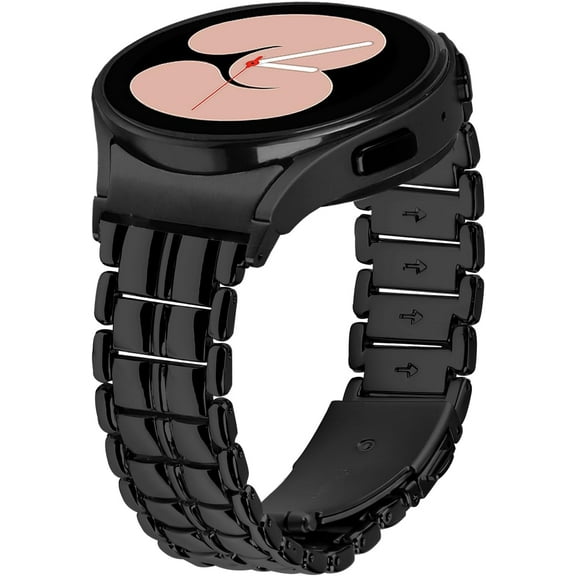 KOMI Compatible with Samsung Galaxy Watch 6/5/4 Band 44mm 40mm/Galaxy Watch 5 Pro Band 45mm/Galaxy Watch 6 Classic Band 43mm 47mm, Seamless metals bands for women men Black