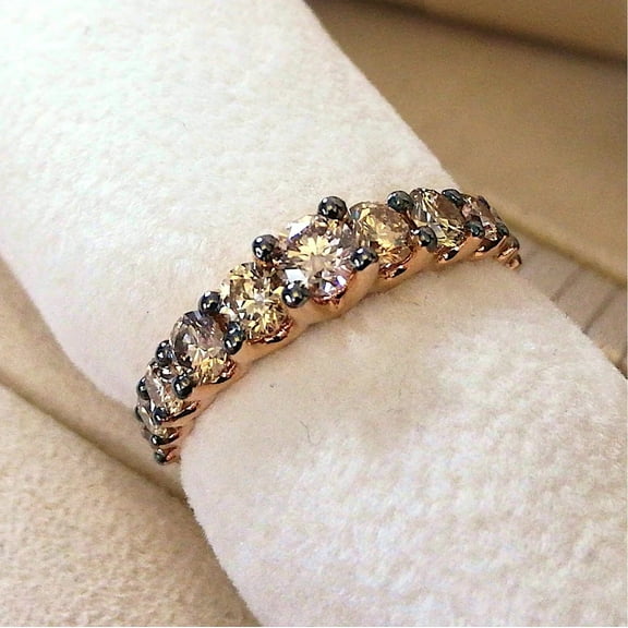 2Ct Round Lab-Created Brown Diamond Beautiful Women's Ring 14K Rose Gold Plated