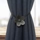 thumbnail image 2 of 2 Pack Magnetic Curtain Tiebacks Magnetic Curtain Tiebacks Beautiful Flower Pattern Curtain Clip Curtain Tiebacks Curtain Accessories for Home Living Room Bedroom Office Flower (Black), 2 of 5