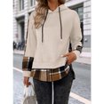 thumbnail image 3 of Uootdi Hoodies for Women Long Sleeve Plaid Color Block Hooded Sweatshirts Casual Pullover Loose Fit Tunic Winter Tops Gift Shirt s, 3 of 8