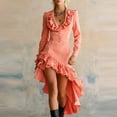 thumbnail image 2 of SMihono Vintage Dress for Women Elegant Classy Pastoraled Ruffled Victorian Dresses Western Cowgirl Outfits High Low Dresses Pink XXL, 2 of 5