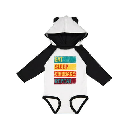 

Inktastic Cribbage Player Gift Eat Sleep Cribbage Repeat Gift Baby Boy or Baby Girl Long Sleeve Bodysuit