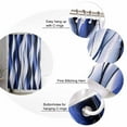 thumbnail image 5 of Small Stall Shower Curtain 48x72 Inch Narrow Half Size Blue Stripe Bath Curtains Bathroom Decor Gradient Color Geometric Modern Abstract Waterproof Fabric Shower Curtain Set with Hooks 48 Inch, 5 of 6