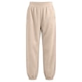 thumbnail image 5 of SZJXBUY Tall Sweatpants Women Casual Elastic Bottom High Waist Joggers with Pockets Baggy Athletic Work Pants Fall Beige,L, 5 of 6