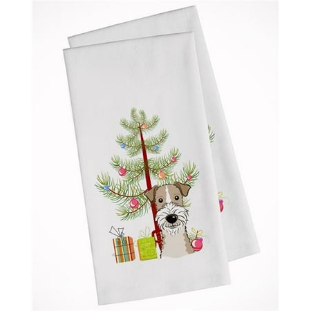 

Christmas Tree & Wire Haired Fox Terrier White Kitchen Towel - Set of 2