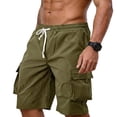 thumbnail image 3 of Viadha Mens Elastic Waist Drawstring Shorts Casual Fashion Classic Fit Stretch Shorts with Pockets Cargo Pants for Men, 3 of 9