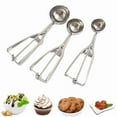 thumbnail image 2 of Ice Cream Scoop with Trigger Stainless Steel Cookie Scoop for Baking Fruit Cookie Dough Cupcake, 2 of 9