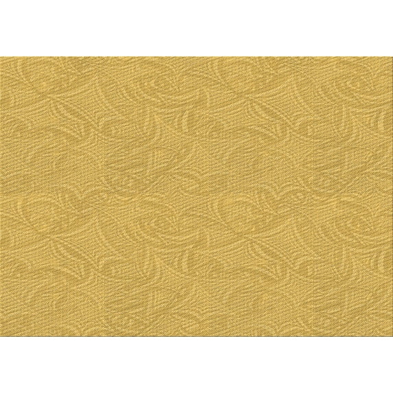 Ahgly Company Machine Washable Indoor Rectangle Transitional Deep Yellow Area Rugs, 8' x 10'