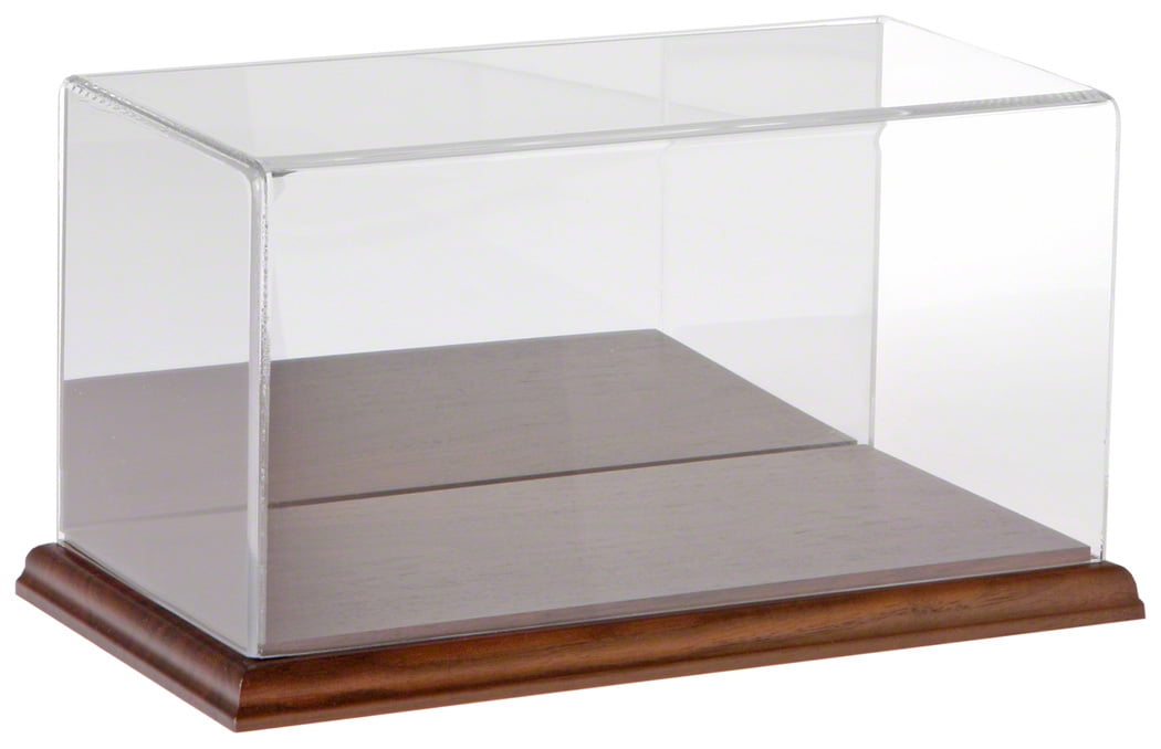 Plymor Clear Acrylic Display Case with Hardwood Base (Mirror Back), 10