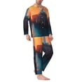 thumbnail image 2 of Fotbe Lighthouse At Sunset Coast Pattern Long Sleeve Pajama Set for Men,Sleepwear Set,2-piece Loungewear Set,Soft PJs Comfy Nightwear with Pockets-XX-Large, 2 of 7