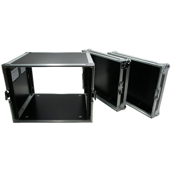 Harmony Cases HC8UAD DJ Flight Amp 8U Rack Space Road Travel Amplifier Case