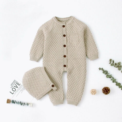 beige baby clothes