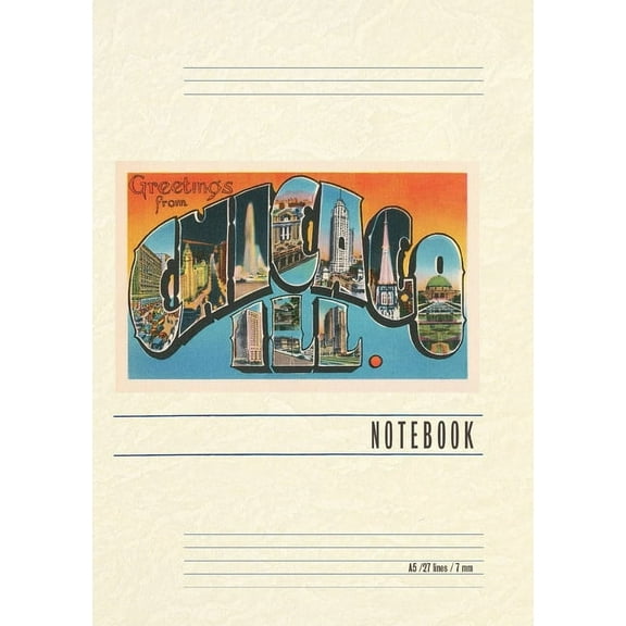 Vintage Lined Notebook Greetings from Chicago, Illinois (Paperback)