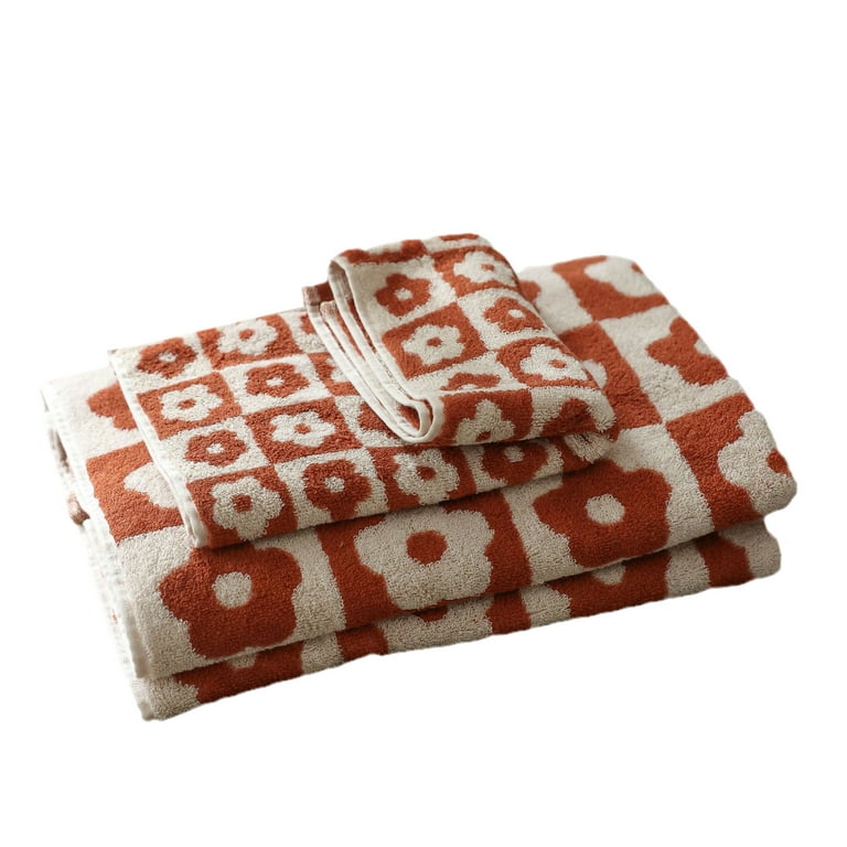 susiyo Brown Checkered Plaid Hand Towel for Bathroom Set of 2 Cotton Face  Towels for Hotel Guest Home Decorative, 28x14in