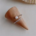 thumbnail image 4 of YYKihy Pearl Sterling Silver Ring For Women 925 Sterling Silver Cubic Zirconia Wrap Finger Open Statement Rings Engagement Rings, 4 of 5