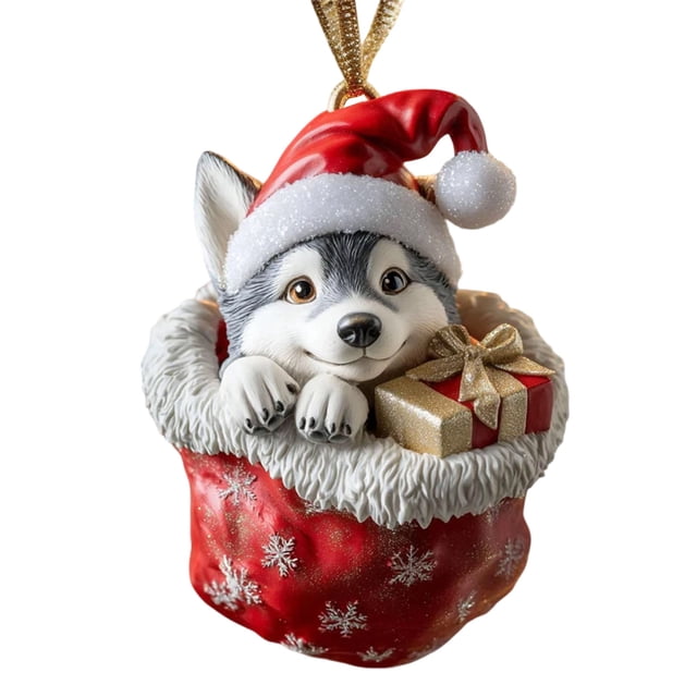 UsRHHA Christmas Gift Dog Acrylic Tag, Personalized Pet Collar Accessory with Festive Design, Holiday Pet Gift for Dog Lovers
