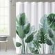 thumbnail image 1 of Cortinas de ducha para baño - Planta de hojas tropicales sobre fondo blanco Od, 1 of 4
