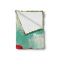 thumbnail image 2 of Poppies Soft Flannel Fleece Throw Blanket, Meadow Themed Composition with Blossoming Flowers Spring Season, Cozy Plush for Indoor and Outdoor Use, 50" x 70", Vermilion Pale Blue, by Ambesonne, 2 of 6