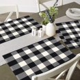 thumbnail image 2 of KIMODE Coton Buffalo Plaid Set de 4, 13 "x 19" Ferme Noir/blanc à Carreaux à la Main Résistant à la Chaleur Tapis de Table, Linge de Table à Manger Machine Lavable Minimaliste Maison Décorative, 2 of 7