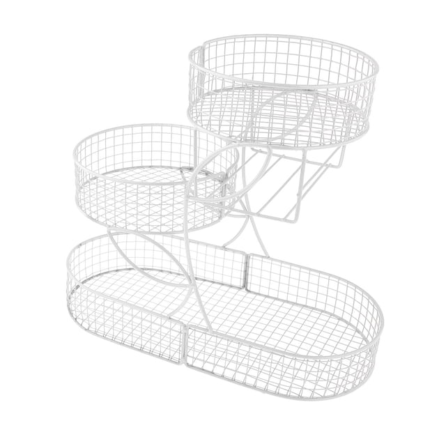 Cesta de frutas Organizador de 3 niveles Contador de cocina Contador de metal multipropósito Tazón de frutas para la mesa de la cebolla de papas