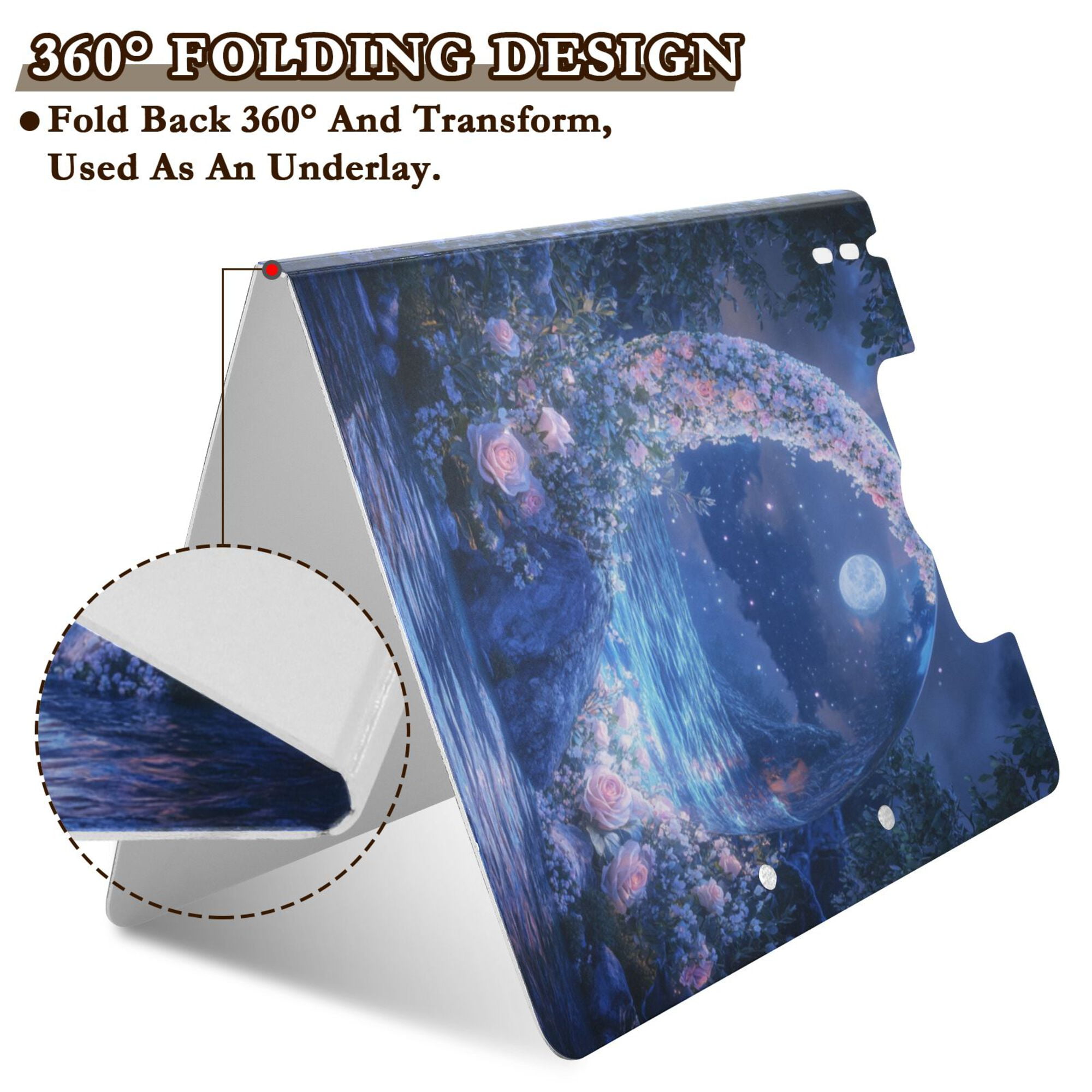FORMRS A4 Clipboard Folder with Pen Holder Horizontal Foldable School Office Binder, Crystal Ball
