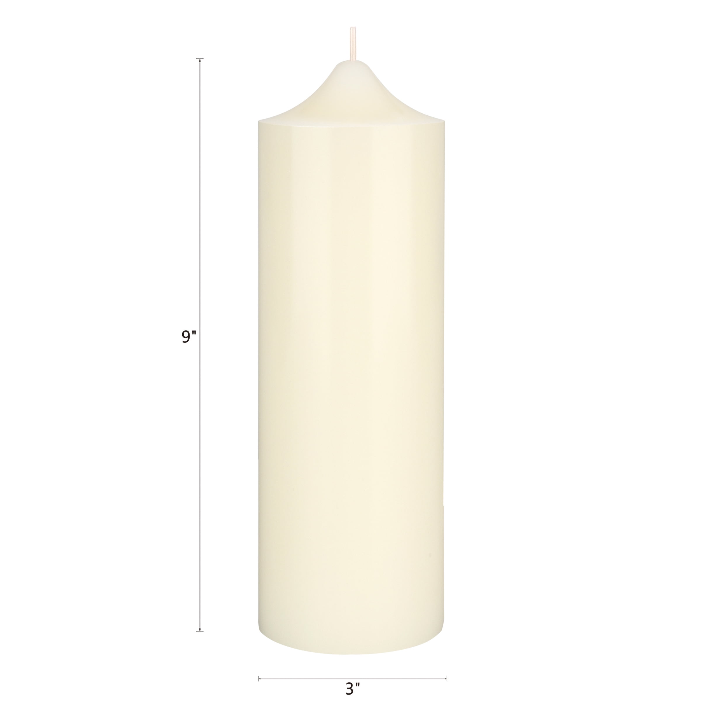 Mega Candles 3 pcs Unscented Ivory Dome Top Round Pillar Candle, Hand Poured Premium Wax Candles 3 Inch x 9 Inch, Home Décor, Wedding Receptions, Baby Showers, Birthdays, Celebrations, Party & More