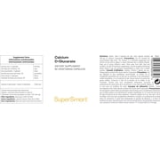SuperSmart Calcium D-Glucarate 1500mg per Day (High Strength) - Calcium Supplement | Non-GMO & Gluten Free - 90 Vegetarian Capsules